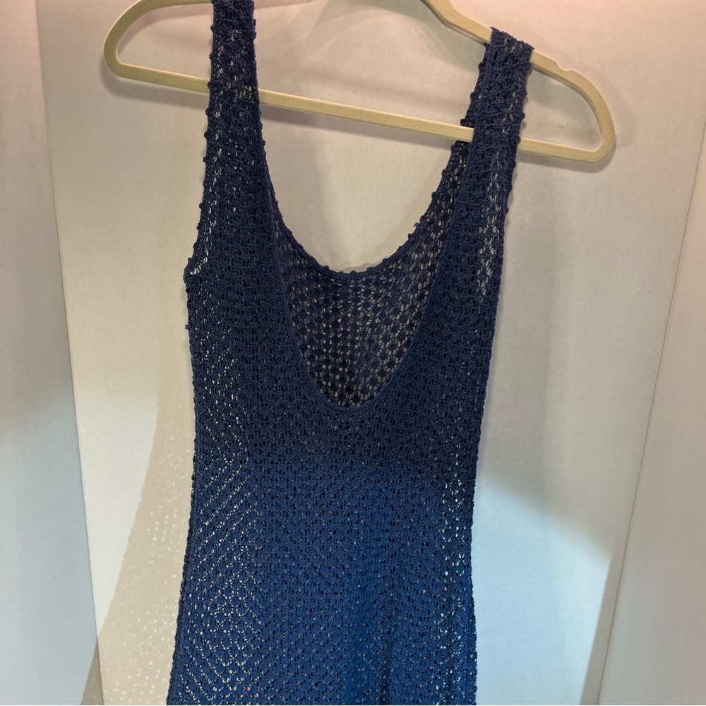 Ralph Lauren Navy Crochet Midi Dress